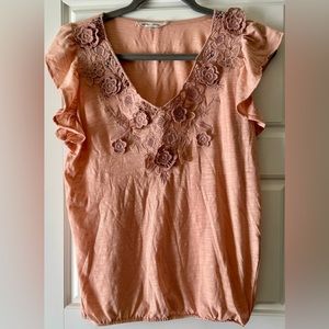 Anthropologie Blue Tassel Shirt